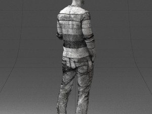 man in pose 0282 3d print ready Model do druku 3D