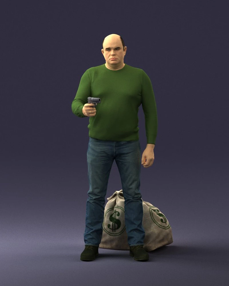 hombre con 0286 Modelo 3D .c4d .max .obj .3ds .fbx .stl .blend 