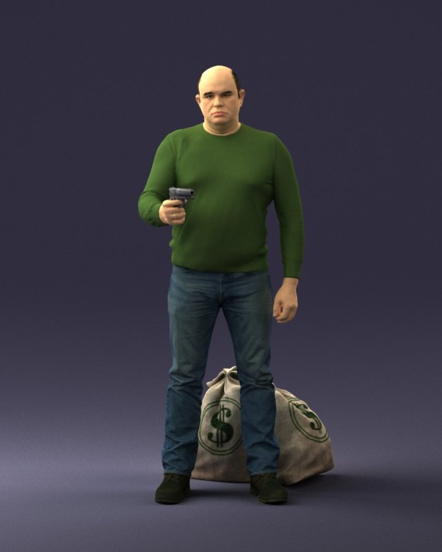 man with 0286 3d print ready 3D Baskı Modeli .c4d .max .obj .3ds .fbx .stl .blend 