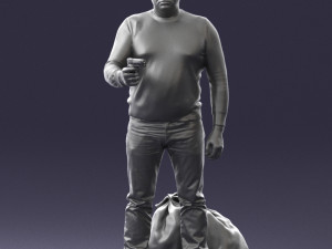 man with 0286 3d print ready 3D Baskı Modeli