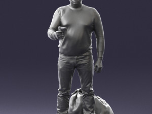 man with 0286 3d print ready 3D Baskı Modeli