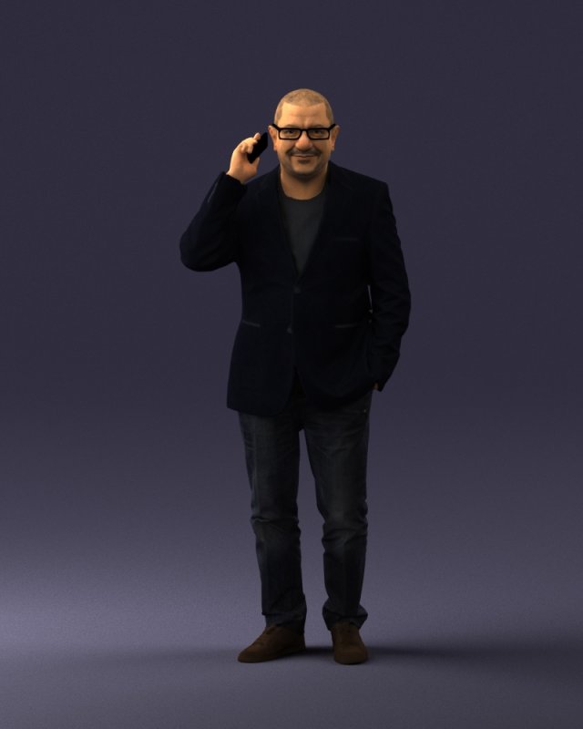 man with phone 0287 3d print ready Modelo de impresión 3D .c4d .max .obj .3ds .fbx .stl .blend 
