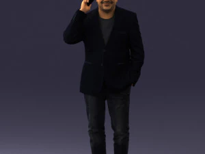 telefonlu adam 0287 3d baskıya hazır 3D Baskı Modeli
