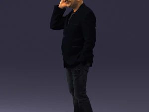 man with phone 0287 3d print ready 3D Print Model
