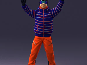 Mann Skifahren 0283 3D Modell