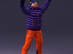 man skiing 0283 3D Модель
