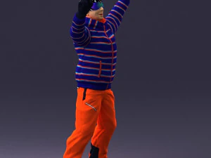 man skiing 0283 3D Model