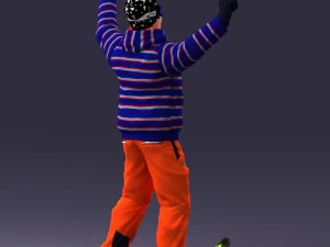 man skiing 0283 3D Model