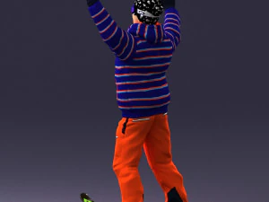 man skiing 0283 3D Model