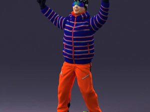 man skiing 0283 3D Model
