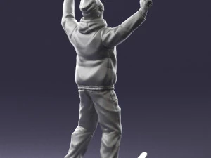 man skiing 0283 3D Model