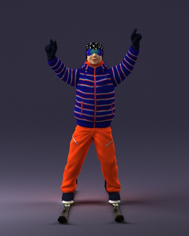 man skiing 0283 3d print ready 3D-Druckmodell .c4d .max .obj .3ds .fbx .stl .blend 