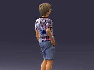 boy in pose 0243 3D Model