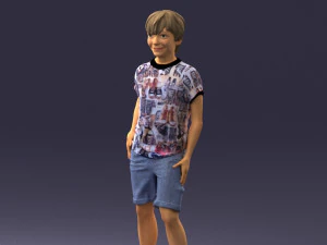 boy in pose 0243 3D Model