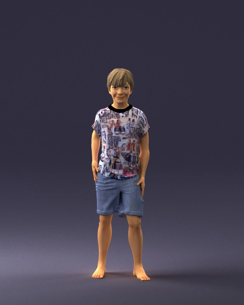 boy in pose 0243 3d print ready 3D Print Model .c4d .max .obj .3ds .fbx .stl .blend 