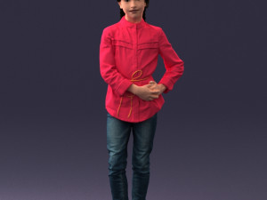 woman in pink dress 0258 3D Модель