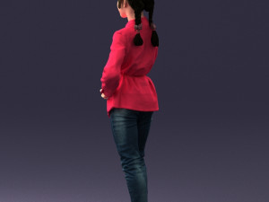 woman in pink dress 0258 3D Model