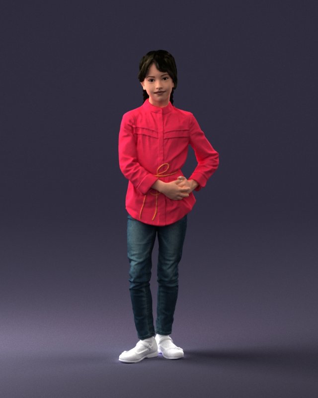 woman in pink dress 0258 3d print ready Modèles 3D en vedette .c4d .max .obj .3ds .fbx .stl .blend 