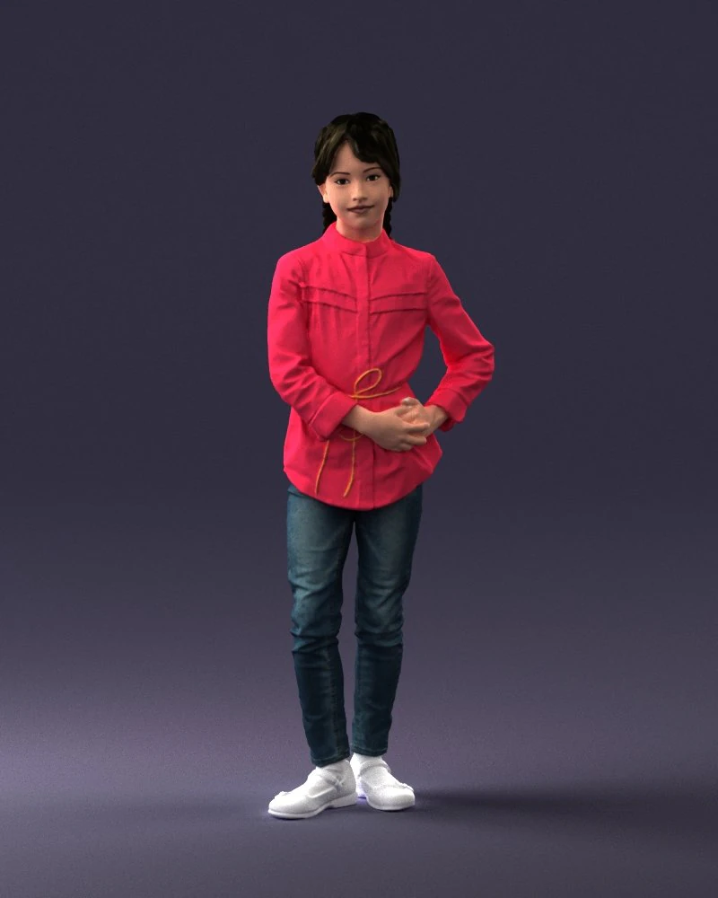 woman in pink dress 0258 3d print ready 3D Print Model .c4d .max .obj .3ds .fbx .stl .blend 
