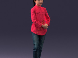 woman in pink dress 0258 3d print ready Modèles 3D en vedette