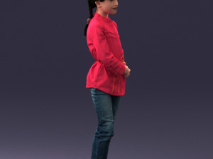 woman in pink dress 0258 3d print ready Modèles 3D en vedette