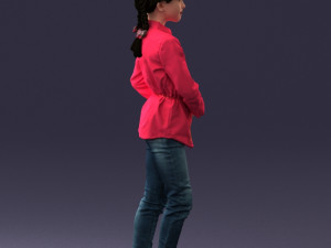 woman in pink dress 0258 3d print ready Modèles 3D en vedette