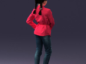 woman in pink dress 0258 3d print ready Modèles 3D en vedette