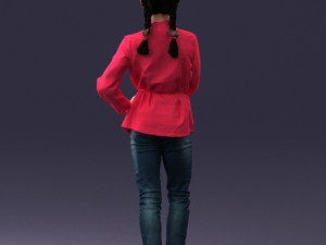 woman in pink dress 0258 3d print ready Modèles 3D en vedette