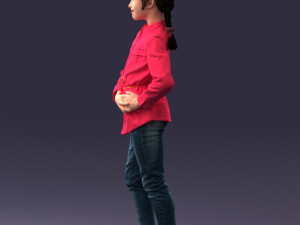 woman in pink dress 0258 3d print ready Modèles 3D en vedette