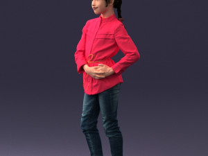 woman in pink dress 0258 3d print ready Modèles 3D en vedette