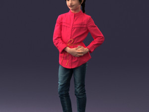 woman in pink dress 0258 3d print ready Modèles 3D en vedette