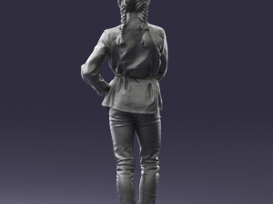 woman in pink dress 0258 3d print ready Modèles 3D en vedette