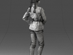 woman in pink dress 0258 3d print ready Modèles 3D en vedette