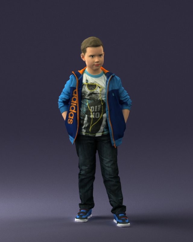 boy in pose 0265 3D 模型 .c4d .max .obj .3ds .fbx .stl .blend 