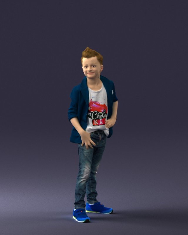 boy in pose 0275 3d print ready 3D 프린트 모델 .c4d .max .obj .3ds .fbx .stl .blend 