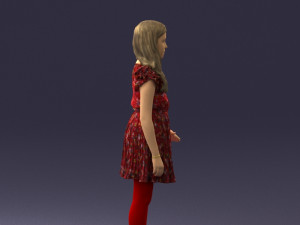 girl in red dress 0277 Modello 3D
