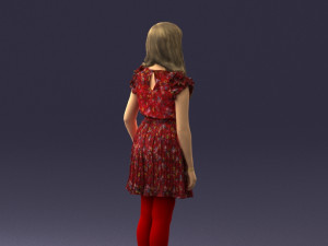 girl in red dress 0277 Modello 3D