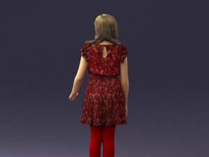 girl in red dress 0277 Modello 3D