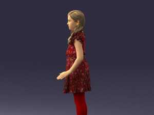 girl in red dress 0277 Modello 3D