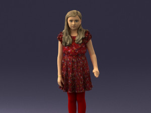 girl in red dress 0277 Modello 3D
