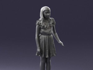 girl in red dress 0277 Modello 3D