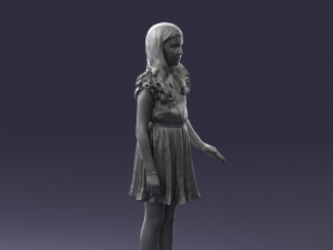 girl in red dress 0277 Modello 3D