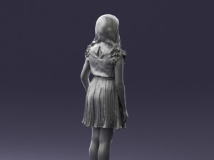 girl in red dress 0277 Modello 3D