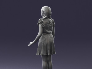 girl in red dress 0277 Modello 3D