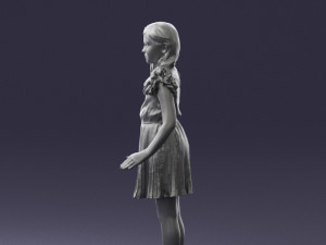 girl in red dress 0277 Modello 3D