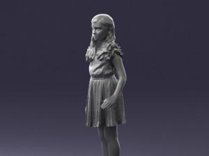 girl in red dress 0277 Modello 3D