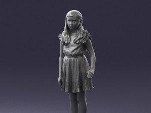girl in red dress 0277 Modello 3D