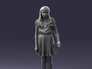 girl in red dress 0277 Modello 3D