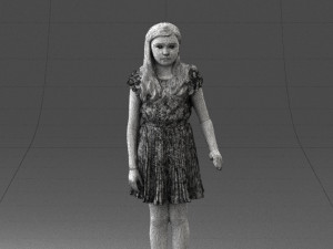 girl in red dress 0277 Modello 3D