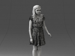 girl in red dress 0277 Modello 3D